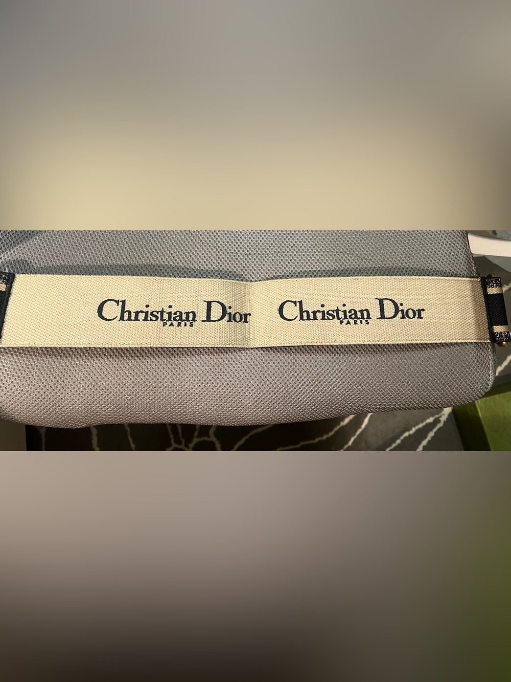 Dior Canvas Logo Belt in Beige and Black with Gold Buckle - Picture 2 of 5